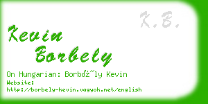 kevin borbely business card